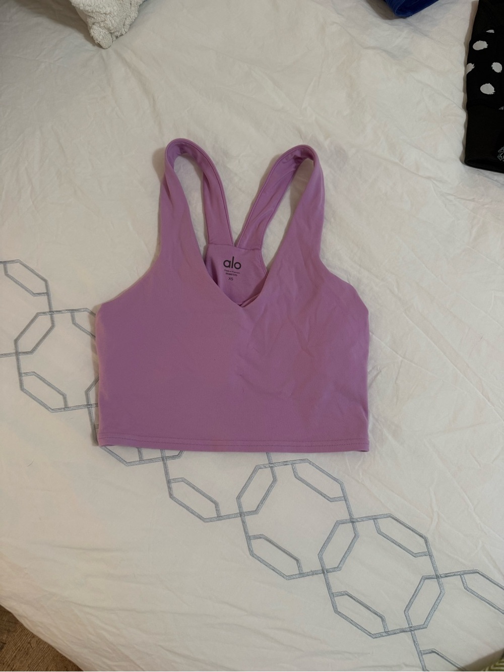 ALO Yoga Lavender V-Neck Racerback Tank Top